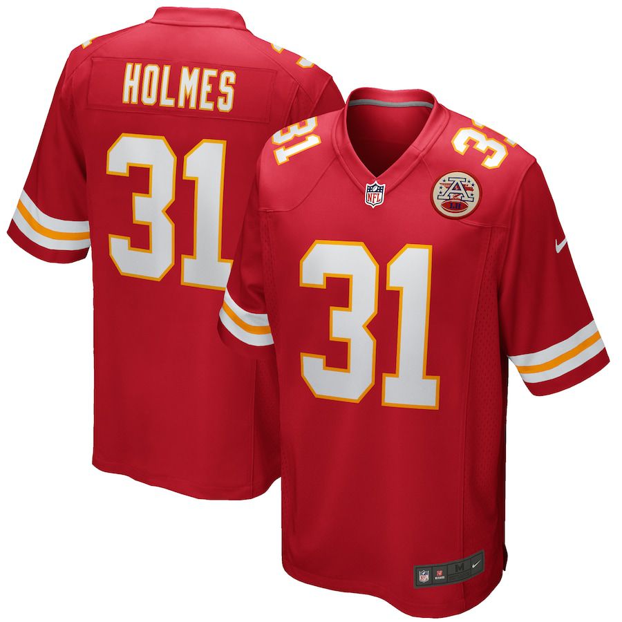 Men Kansas City Chiefs 31 Priest Holmes Nike Red Game Retired Player NFL Jersey